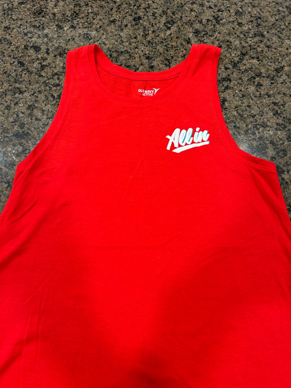 Old Navy Active Red Tank with White Logo